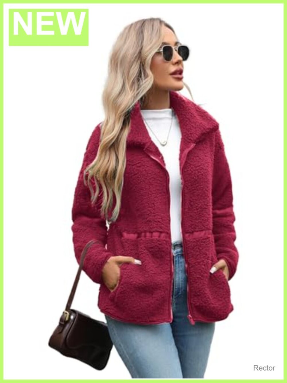 Womens Sherpa Fleece Jacket Full Zip Warm Winter Coat S-5XL